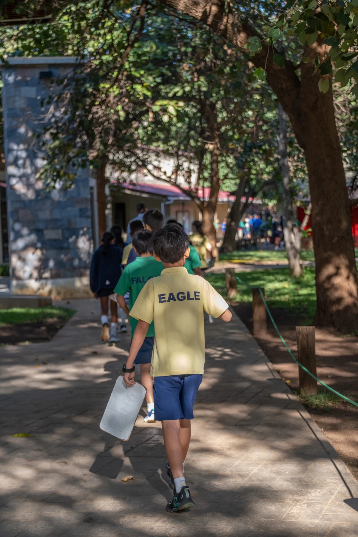 Students walking through the Baobab campus